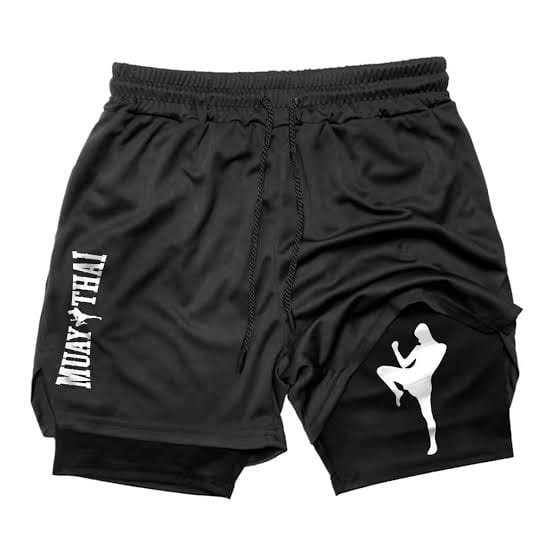 Short 2 em 1 Muay Thai com compressão